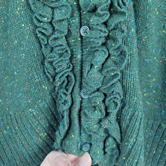 Christopher & Banks Cardigan Sweater Women's Size Small Green with Flecks - Picture 7 of 14